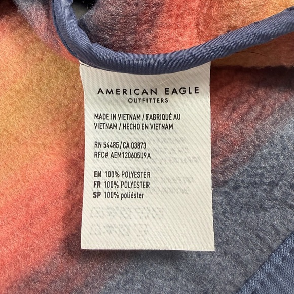 AMERICAN EAGLE Womens Southwestern Fleece Snap Front Jacket S Cozy Boho Western - Picture 13 of 15
